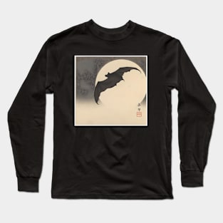 Bat Before Moon - Japanese Painting Long Sleeve T-Shirt